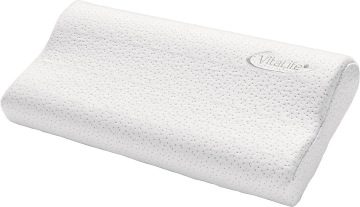 VitaLife 60x30x10/8 cm Visco-Airschaum Nackenstützkissen, Polyester, weiss, 60 x 30 x 10 cm, Weiss
