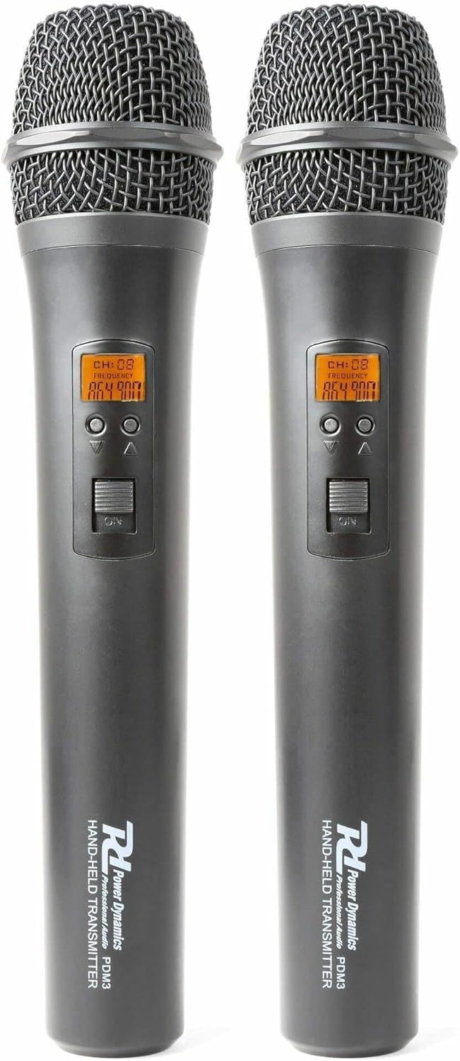 Power Dynamics PD782 Funkmikrofonset mit 2en UHF-Funkmikrofon und Empfänger im Schutzkoffer