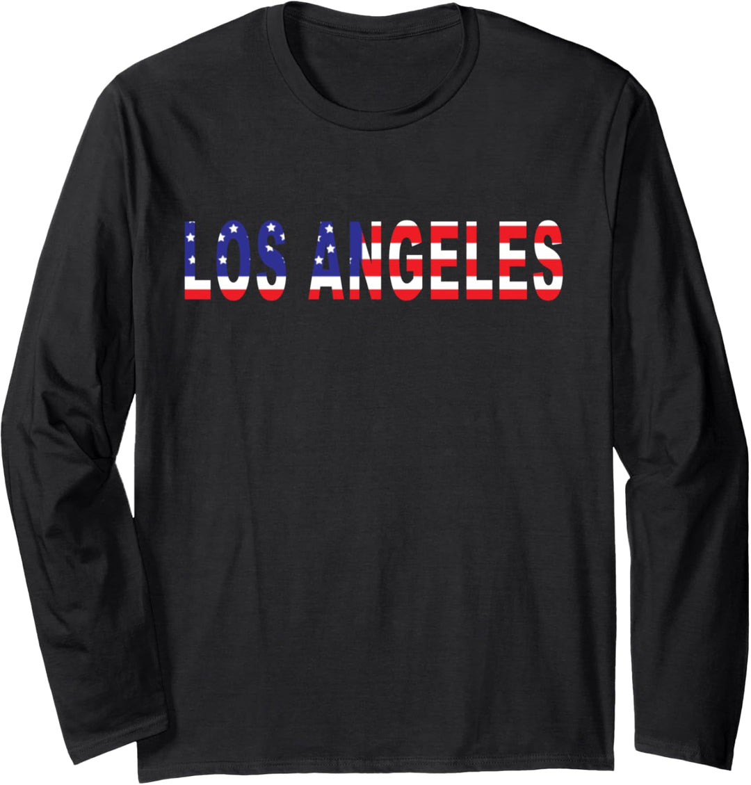 Los Angeles California Patriot mit amerikanischer Flagge Langarmshirt