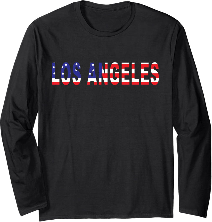 Los Angeles California Patriot mit amerikanischer Flagge Langarmshirt