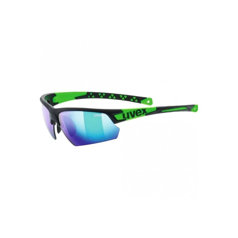 uvex Unisex Sportstyle 224 Sportbrille Einheitsgrösse Black Mat Green/Green, Einheitsgrösse Black Ma