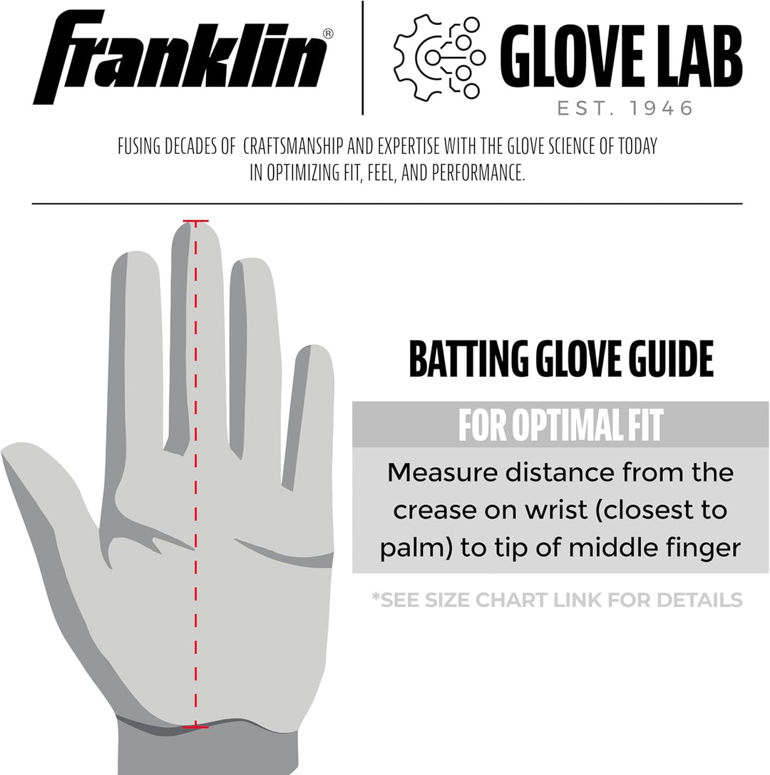 Franklin Sports MLB Digitek Baseball-Schlaghandschuhe Weiss/Marineblau/Rot Erwachsene L, Weiss/Marin