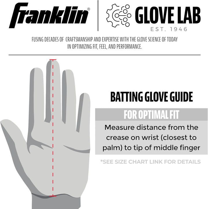 Franklin Sports MLB Digitek Baseball-Schlaghandschuhe Weiss/Marineblau/Rot Erwachsene L, Weiss/Marin