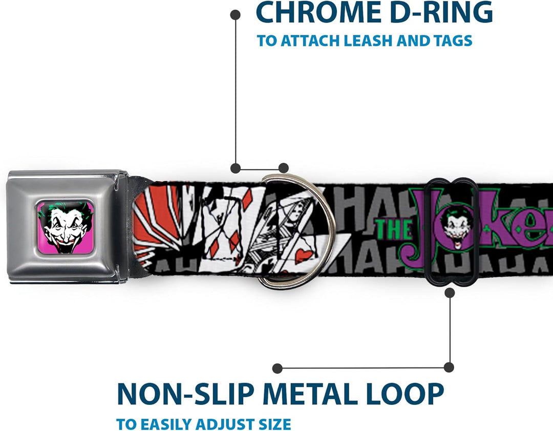 Buckle Down 22,9–38,1 cm jka-Joker Face Hund Halsband WL - Fits 18-32" - 1.5" Wide, WL - Fits 18-32"