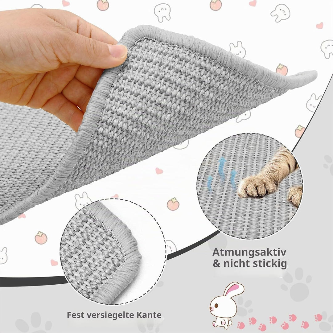 UPINS Kratzmatte für Kaninchen, 2 Stück Sisal Teppich für Krallen- und Zahnpflege, Bettwäsche zum Be