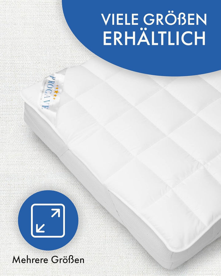 PROCAVE® Matratzenschoner 100x200 cm Topper | Matratzenauflage mit 4 Eckgummis | Atmungsaktive Matra