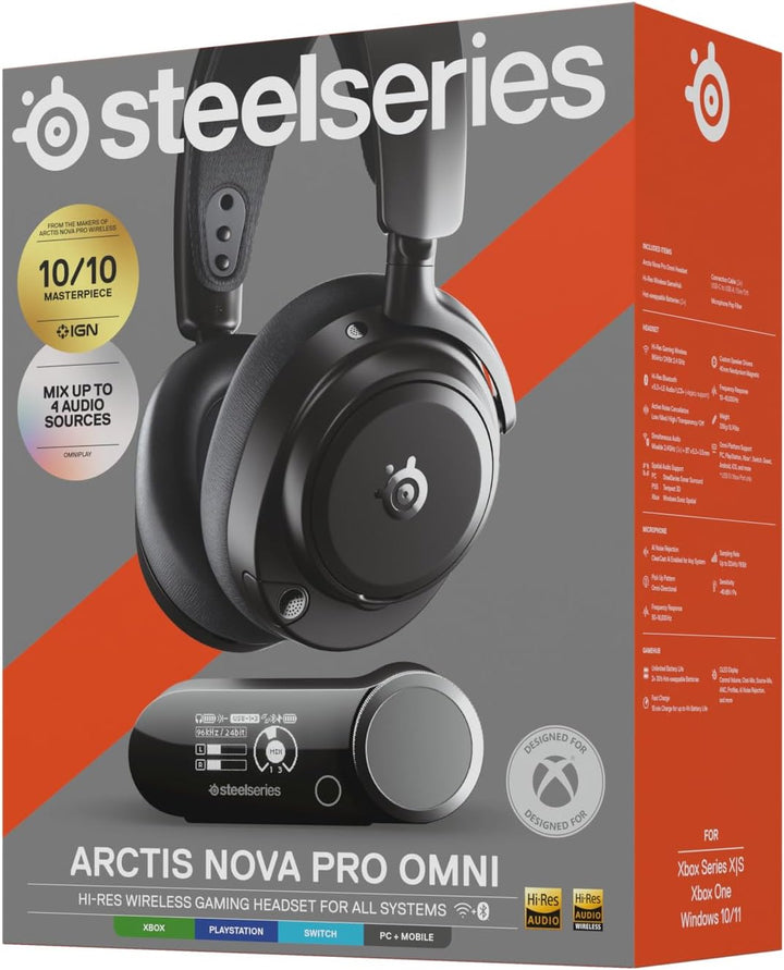 SteelSeries Arctis Nova Pro Omni – Hi‑Res-Wireless Gaming-Headset, 96 kHz/24 Bit, ANC, ClearCast Pro