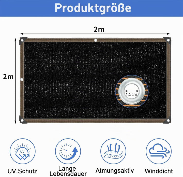Schattierungsnetz,Schattiernetz mit ösen,das zum Schutz vor Sonnenlicht und UV-Strahlen verwendet Wi