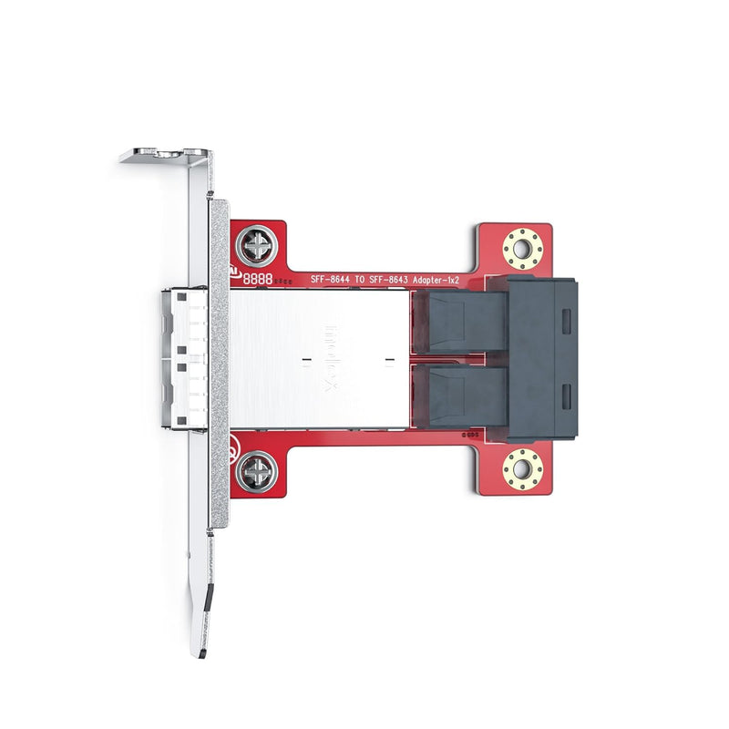 10Gtek Mini SAS Adapter SFF-8643 to SFF-8644 Dual Port Mini SAS Adapter 8643 Slot to 8644 Slot, 8643