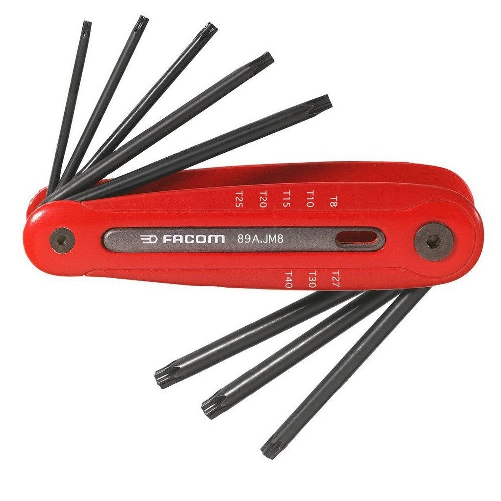 FACOM Satz Torx-Stiftschlüssel, 8 teilig,im Klapphalter,, 1 Stück, 89A.JM8