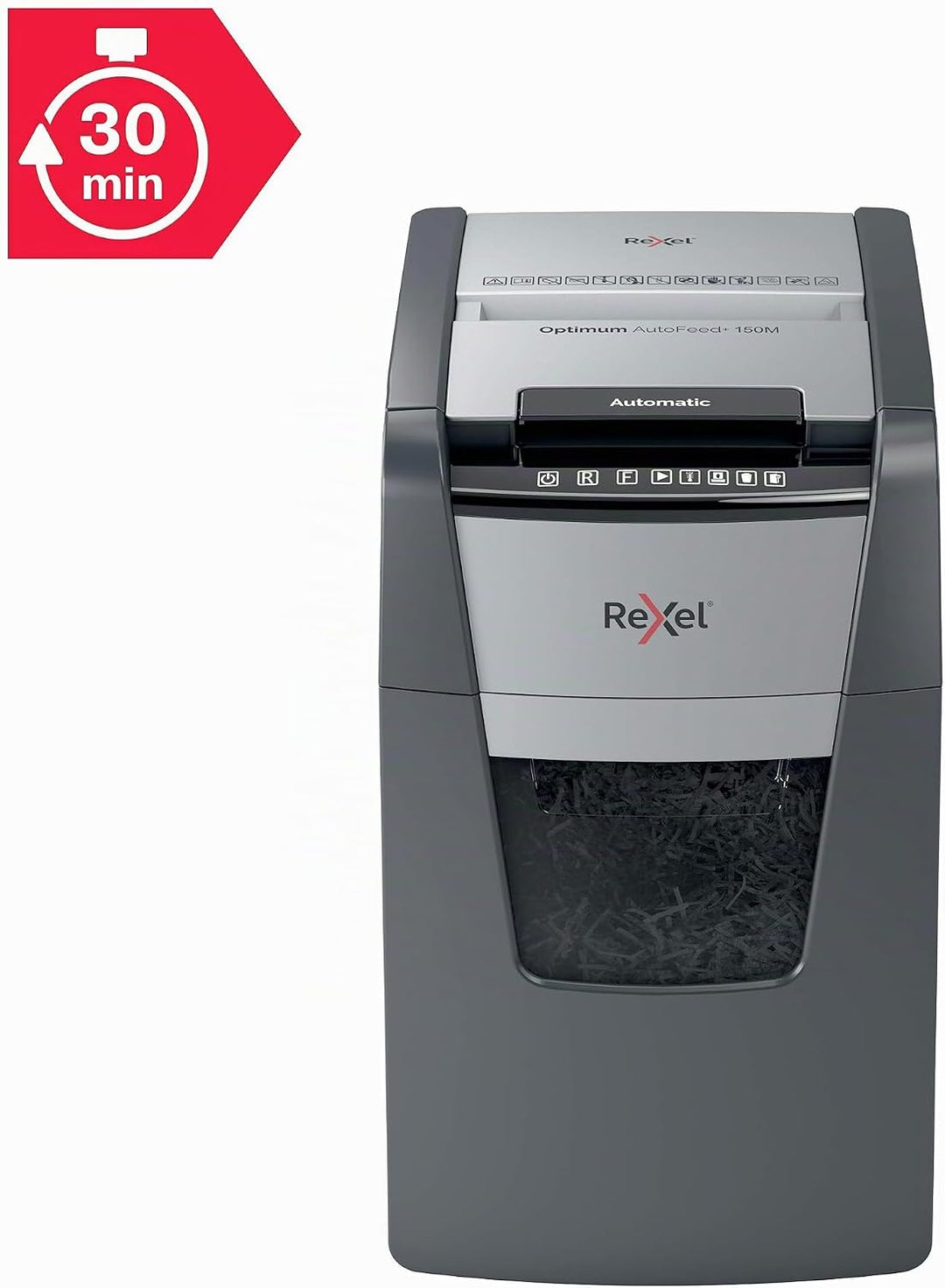 Rexel 202015M Optimum AutoFeed+ 150M Automatischer Aktenvernichter, 150 Blatt automatisch, Sicherhei