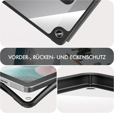 INFILAND für Samsung Galaxy Tab A9+/A9 Plus Hülle mit Tastatur [Hochpräzises Touchpad], 360° Drehbar