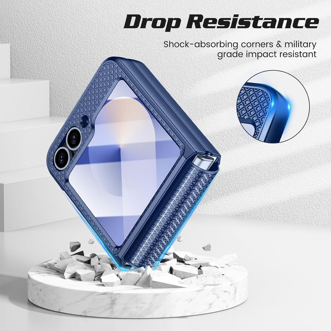Doeshine für Samsung Galaxy Flip 6/Z Flip 7 FE Hülle [Not for Flip 7] mit Scharnierschutz & Displays