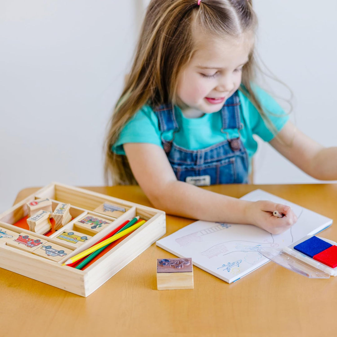 Melissa & Doug Fahrzeugstempelset | Kunsthandwerk | Stempelsets und -schablonen | 4+ | Geschenk für