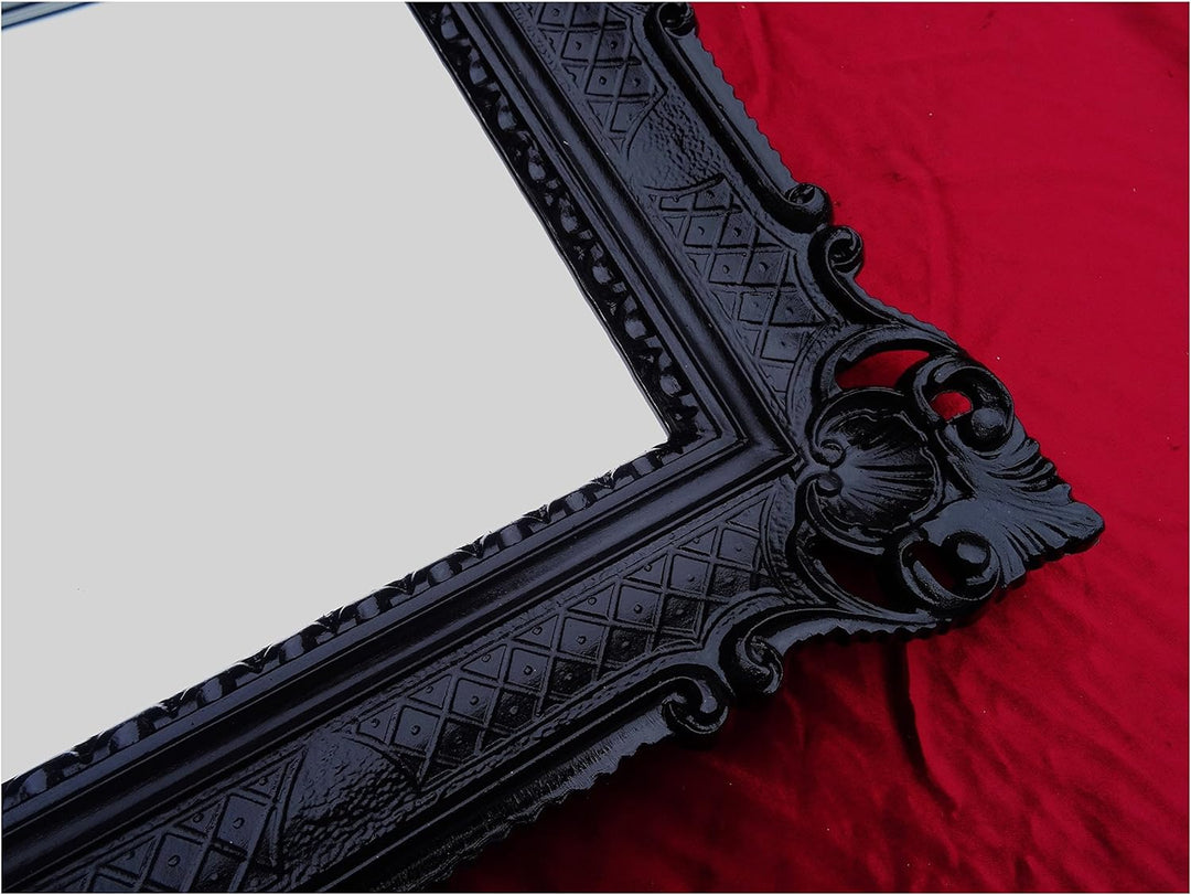 Lnxp WANDSPIEGEL BAROCKSPIEGEL Spiegel IN SCHWARZ Black 90x70 cm ANTIK BAROCK Rokoko Shabby CHIC Ren