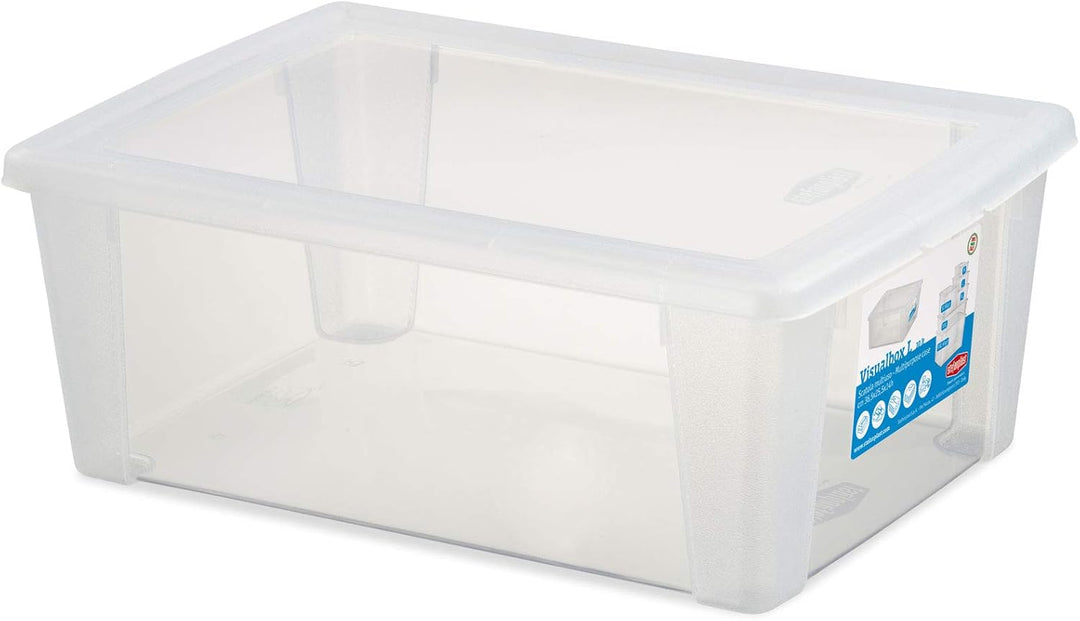 12 x Aufbewahrungsbox mit Deckel 10 Liter 36x25x14 cm - transparent stapelbar LEBENSMITTELECHT - Sch