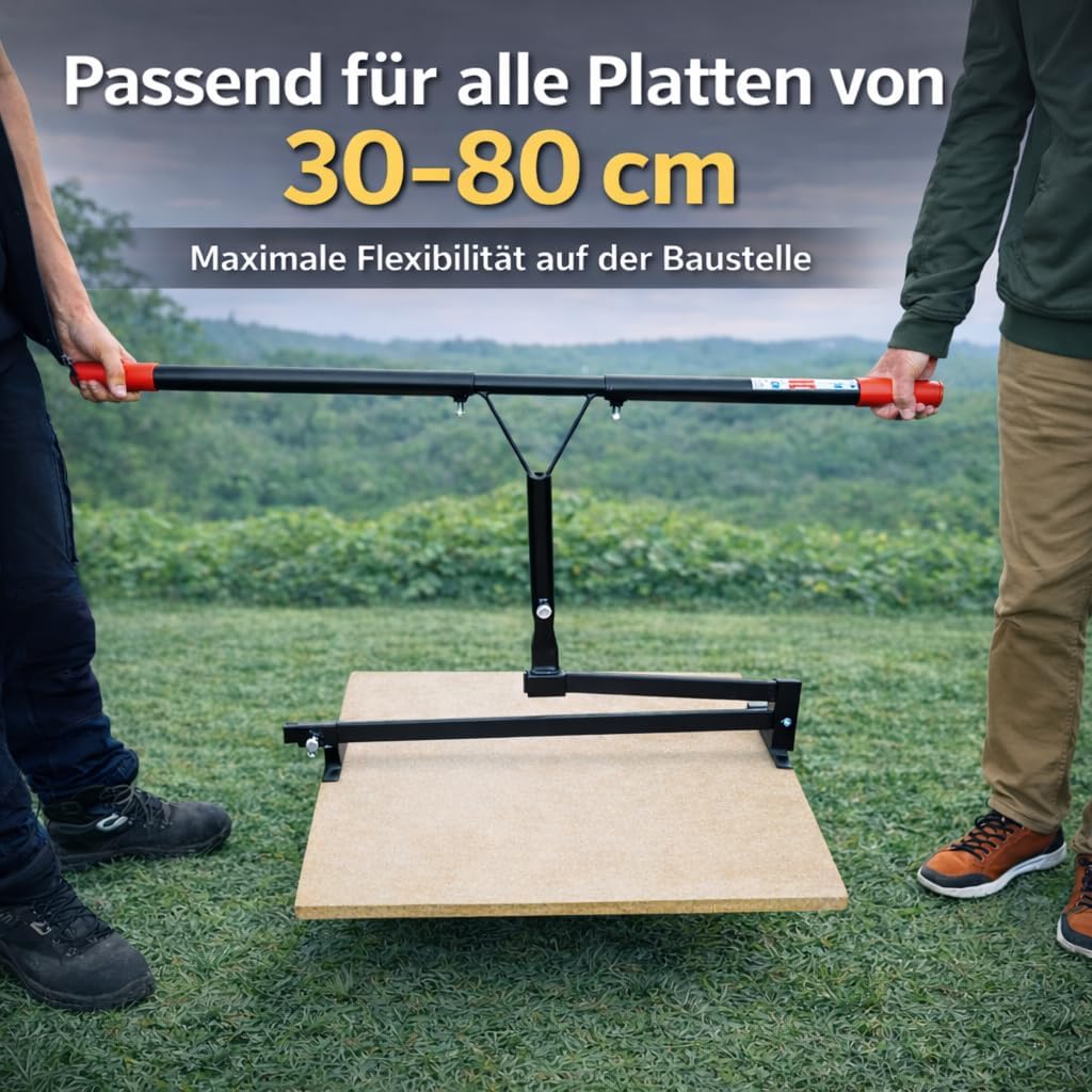 MSB - Werkzeuge Plattenheber II "Hebi", 13 cm bis 62 cm, Plattenträger extra langer Griff, Bordstein