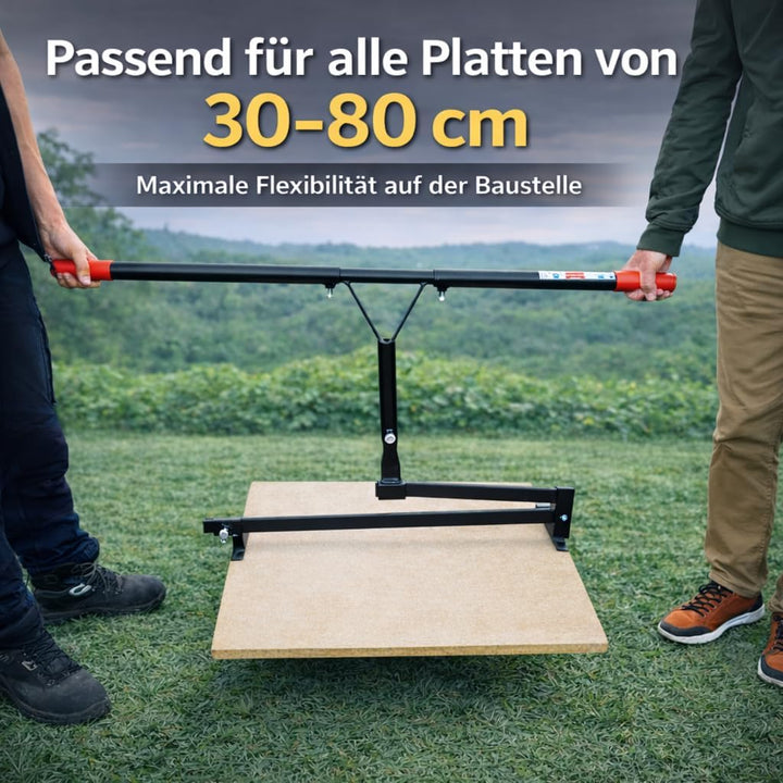 MSB - Werkzeuge Plattenheber II "Hebi", 13 cm bis 62 cm, Plattenträger extra langer Griff, Bordstein