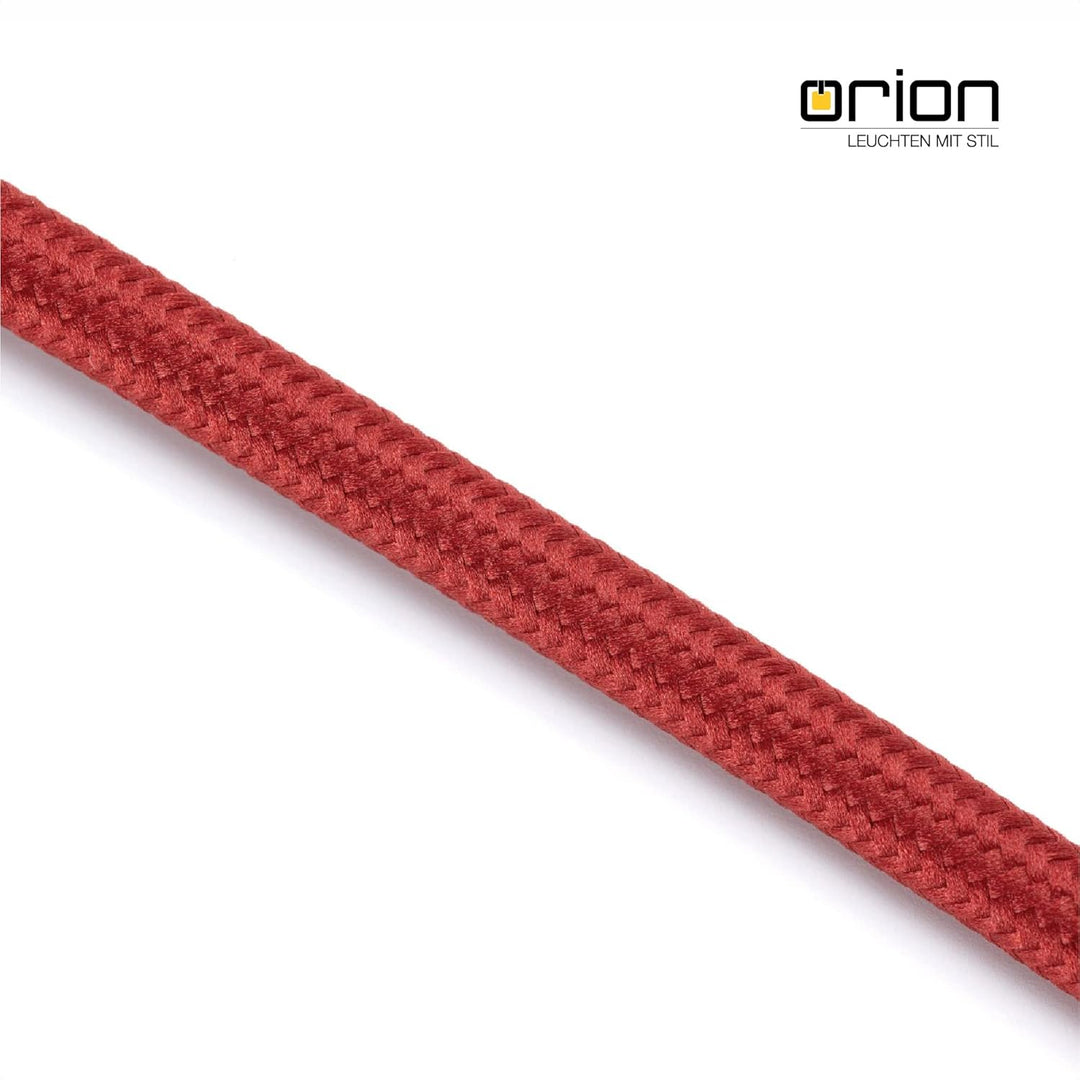 Textilkabel für Lampen, 5 m Bordeaux, 3-adrig, (3x 0,75 mm²) - Kunststoff Stromkabel mit Erdleiter,