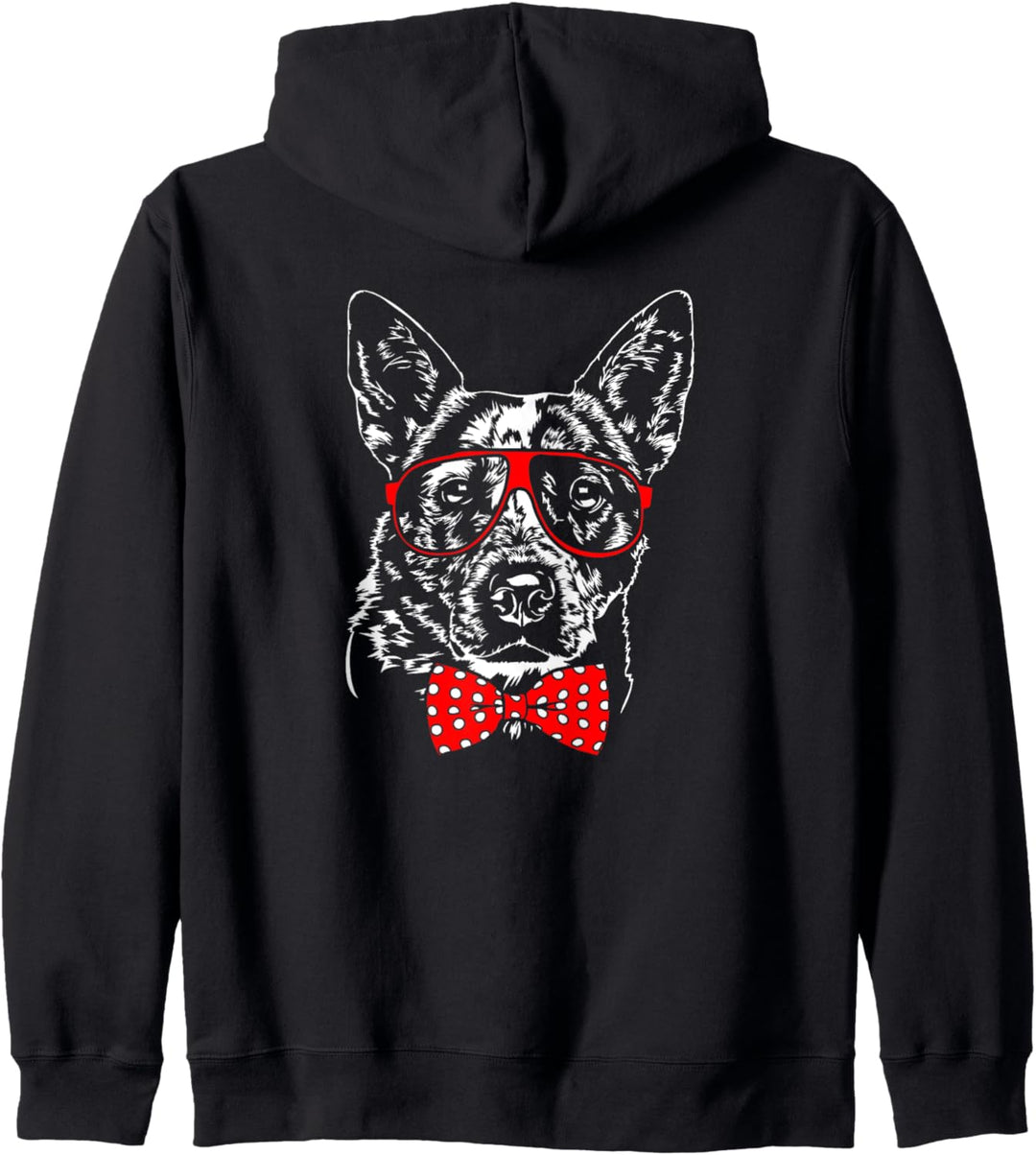 Lustiger Australian Cattle Dog mit Brille Hund Hunde Kapuzenjacke