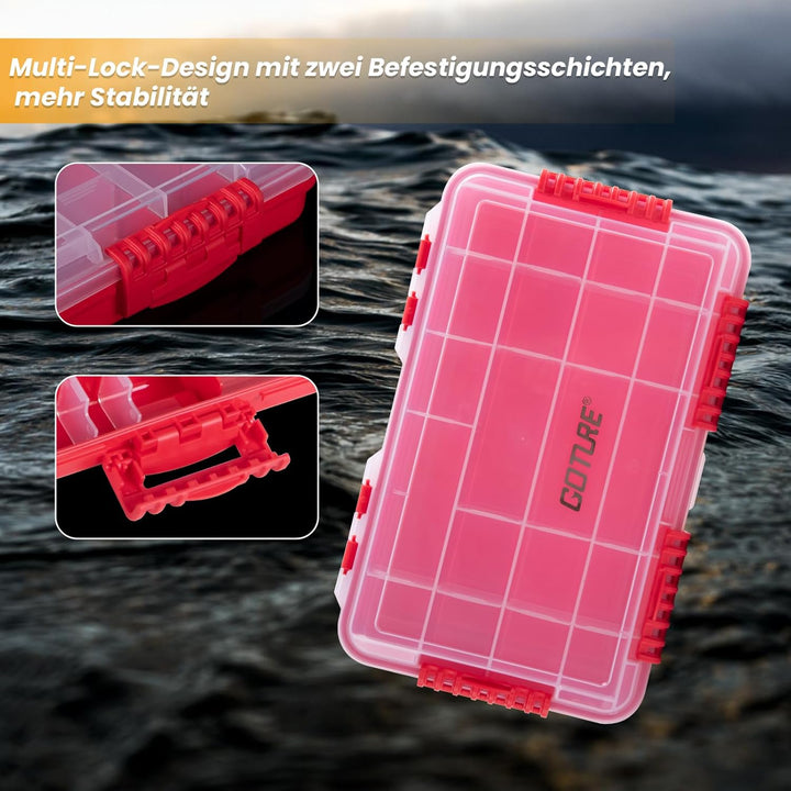 Goture Tacklebox,Kleinteilebox Angeln,Tackle Box Angeln,Köderbox,Angelbox kiste Koffer，Angelzubehör