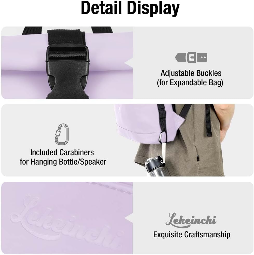 Rolltop Rucksack Wasserdicht für Damen & Herren, Grosser Laptop Rucksack mit Computerfach für 17 Zol
