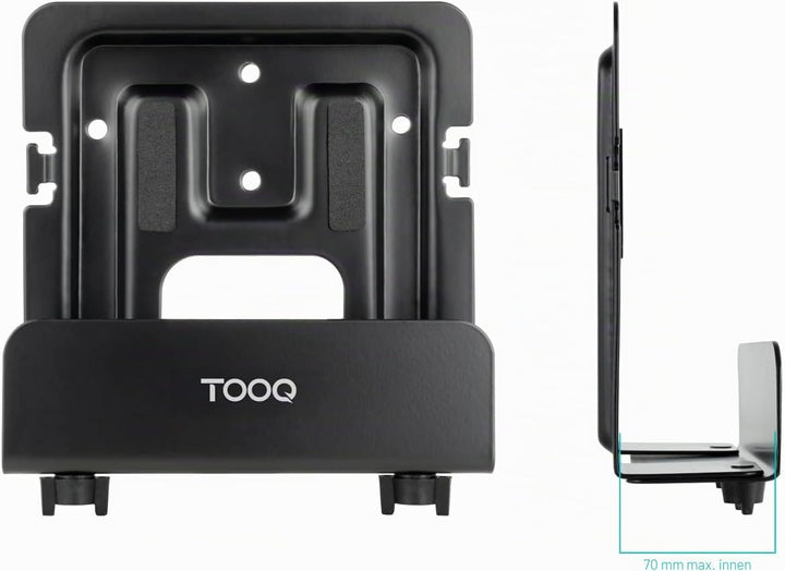 TOOQ TQMPM4776 - Universal-Wandhalterung für Media Player, Router, MiniPC, Farbe Schwarz