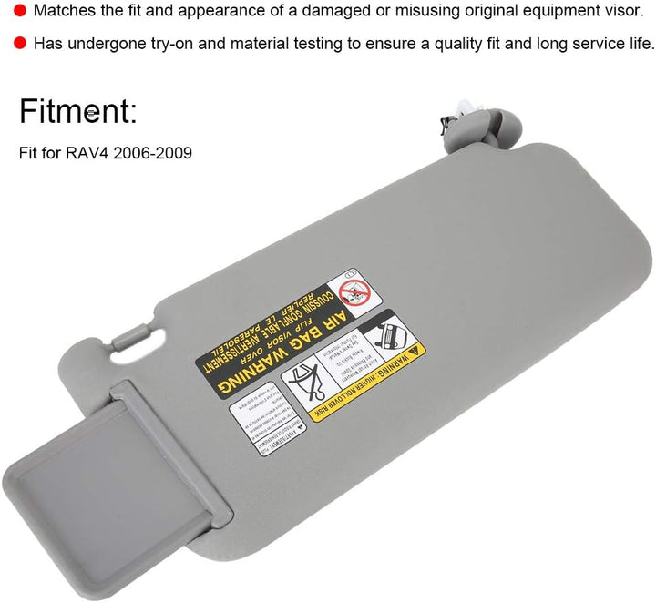 Sonnenblende, Linke Fahrerseite Sonnenblende 74320-42501-B2 für RAV4 2006-2009 (grau)