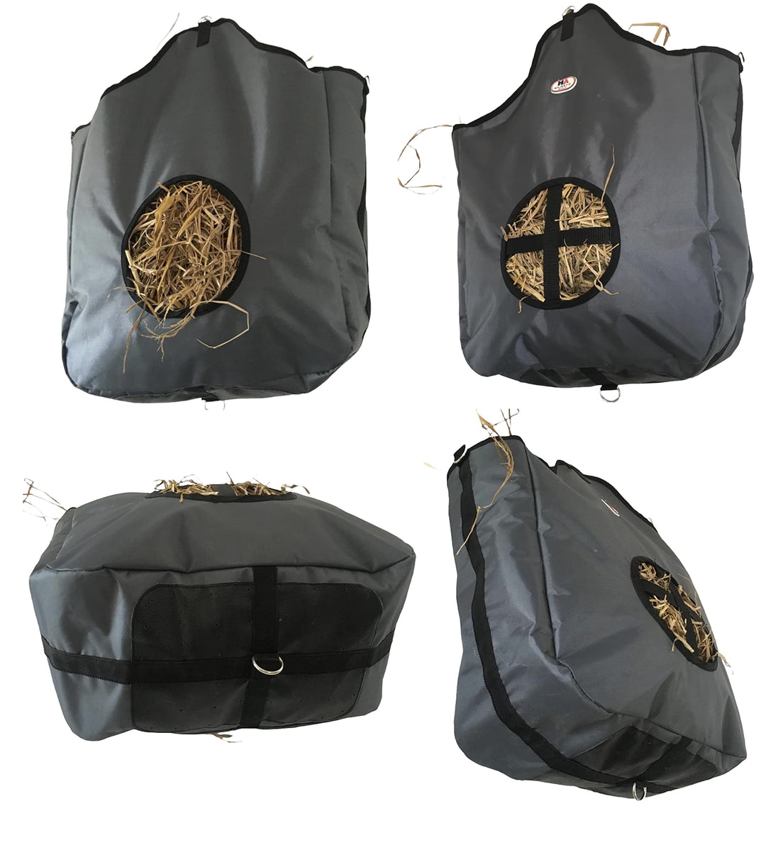 Majestic Ally Heufuttertasche aus Nylon für Pferd, Ziege, Schaf doppelseitiges offenes Futterloch mi