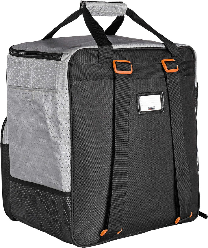 BRUBAKER SuperTec Skischuhtasche Helmtasche Rucksack mit Schuhfach - Silber Orange