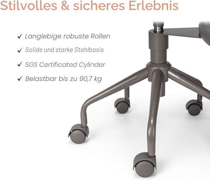 Pipersong Meditationsstuhl Plus, Flexibler Schreibtischstuhl, Kreuzbeinstuhl, mit Lendenwirbelstütze