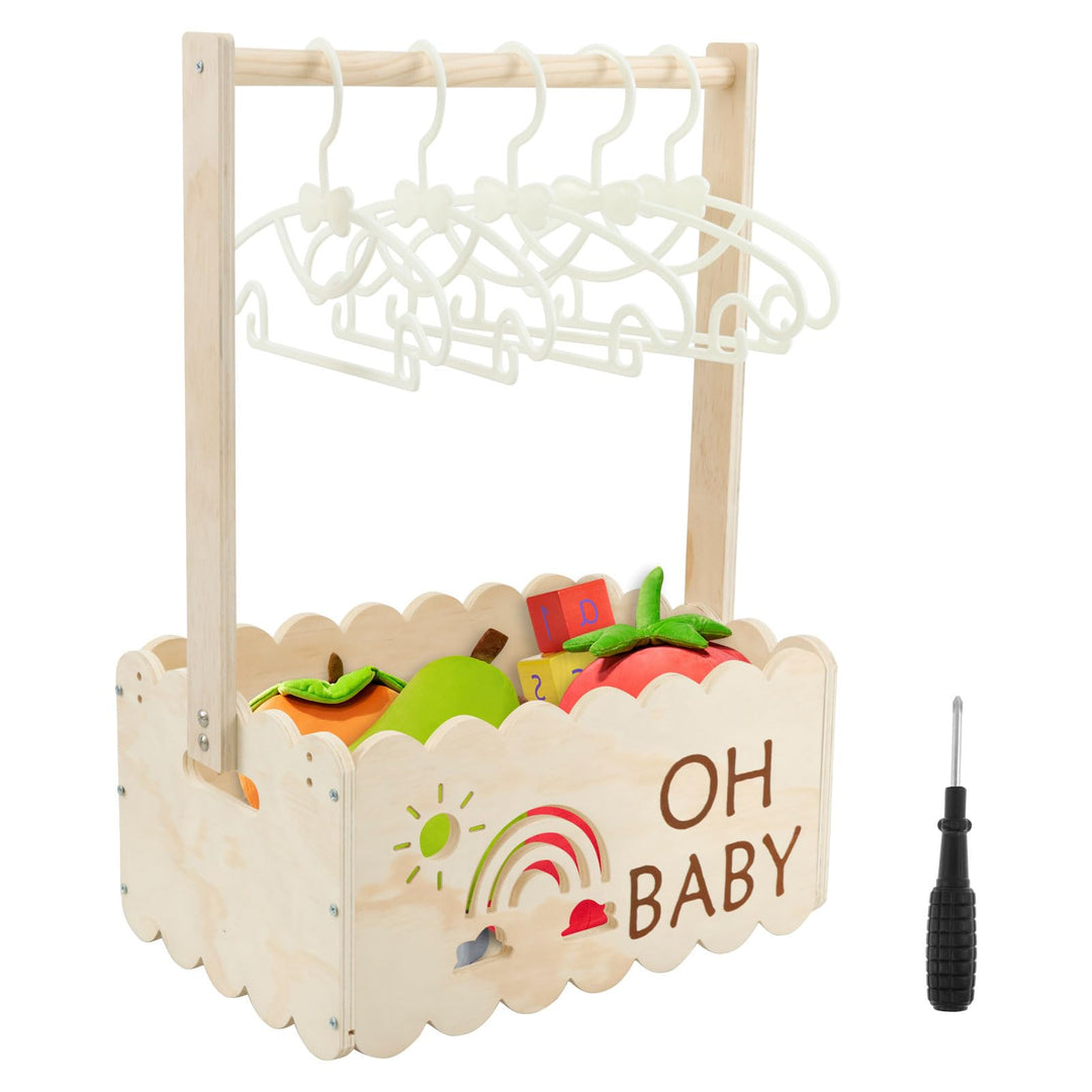 Babykorb Geschenk mit Griff,Holzkiste für Babyparty,Schrank Babypartykisten aus Holz,Multifunktional