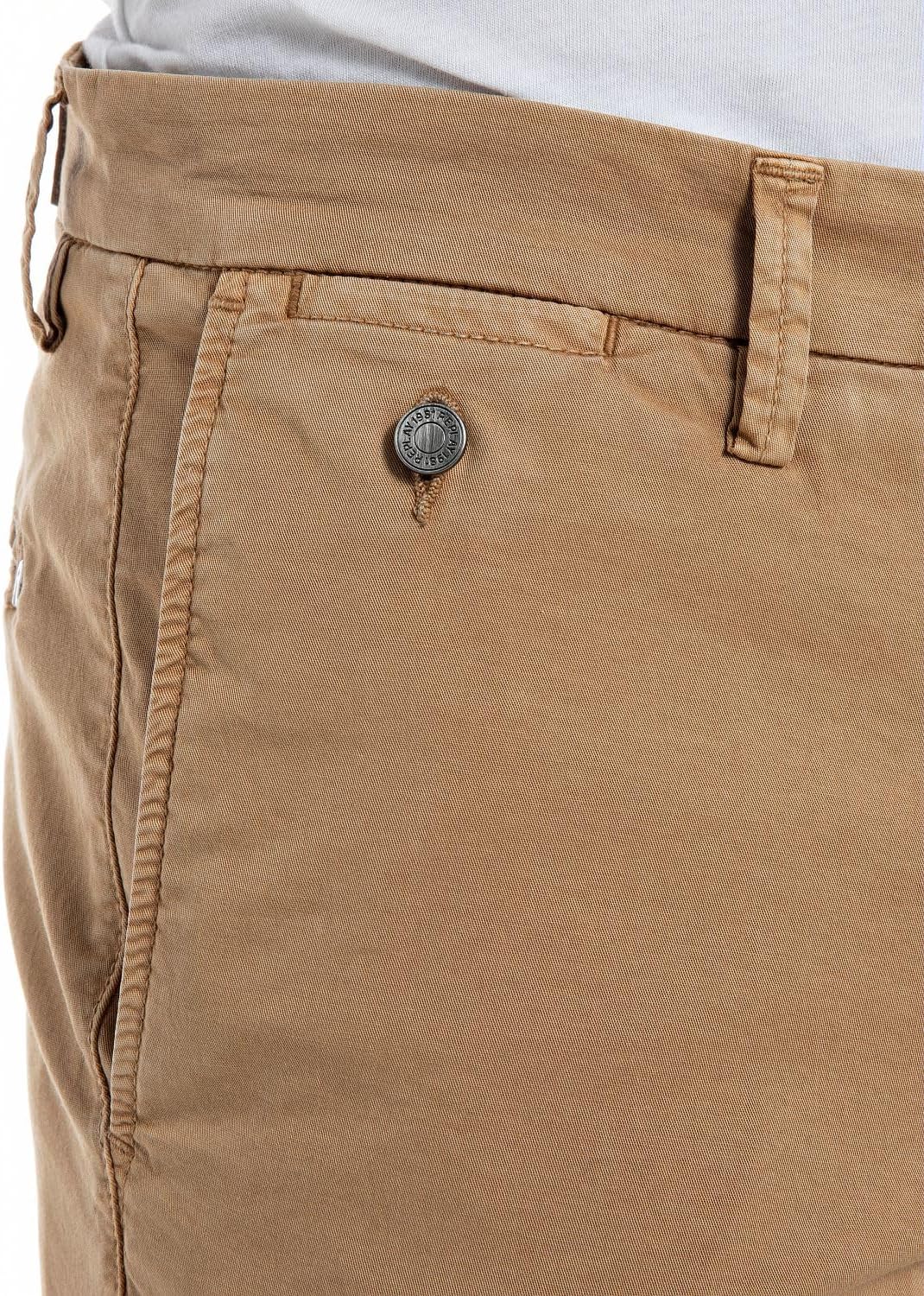 Replay Herren Chino Hose Benni Regular-Fit mit Stretch 36W / 32L Havana 325, 36W / 32L Havana 325