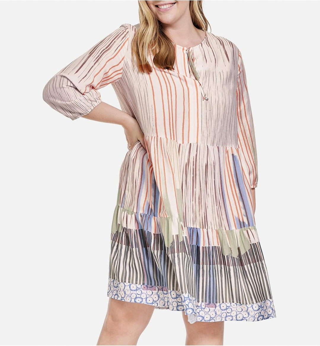 Samoon Damen Kleid 50 Offwhite Gemustert, 50 Offwhite Gemustert