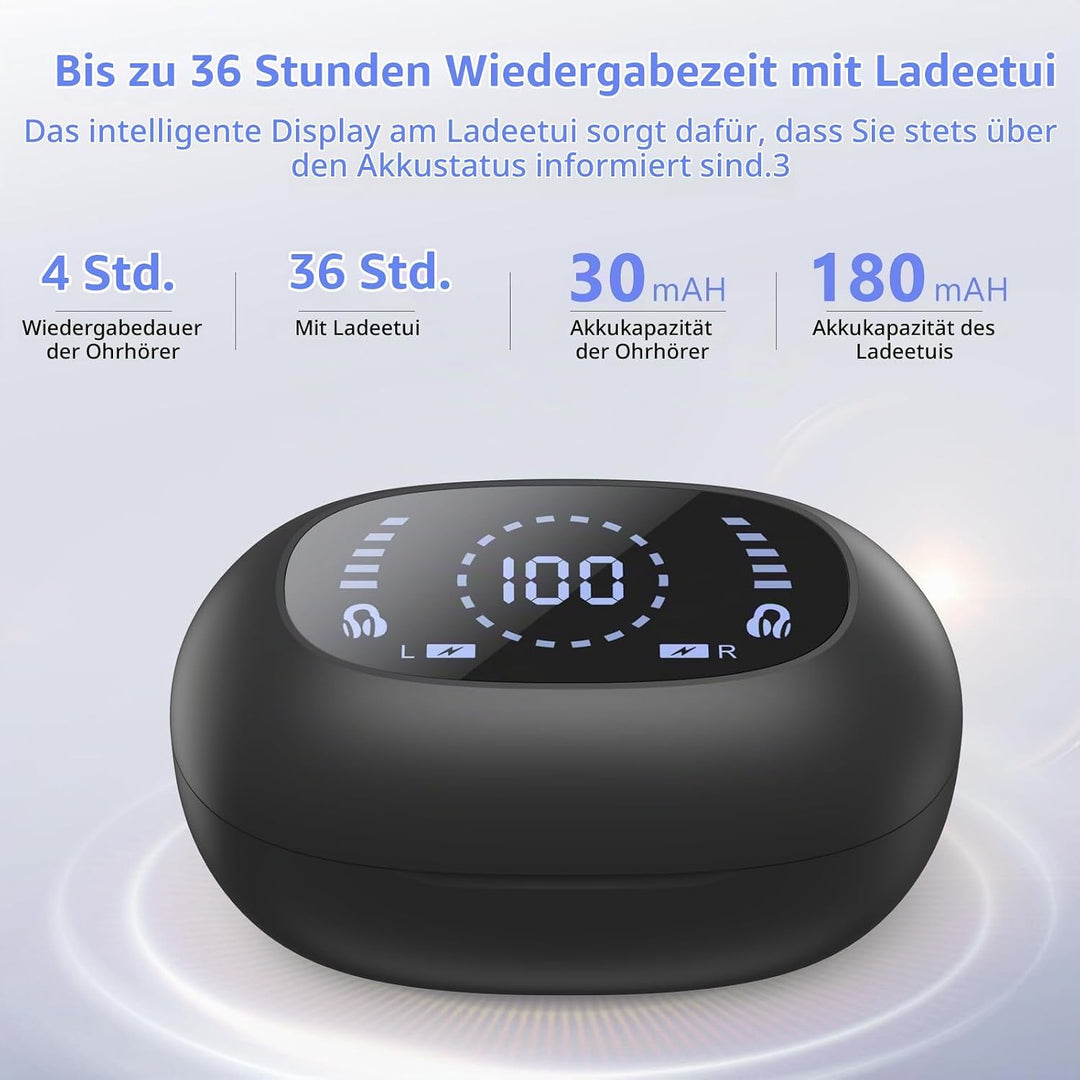 Bluetooth Kopfhörer mit Ohrclip, Knochenschall Kopfhörer Kabellos Bluetooth 5.4, sportkopfhörer Open