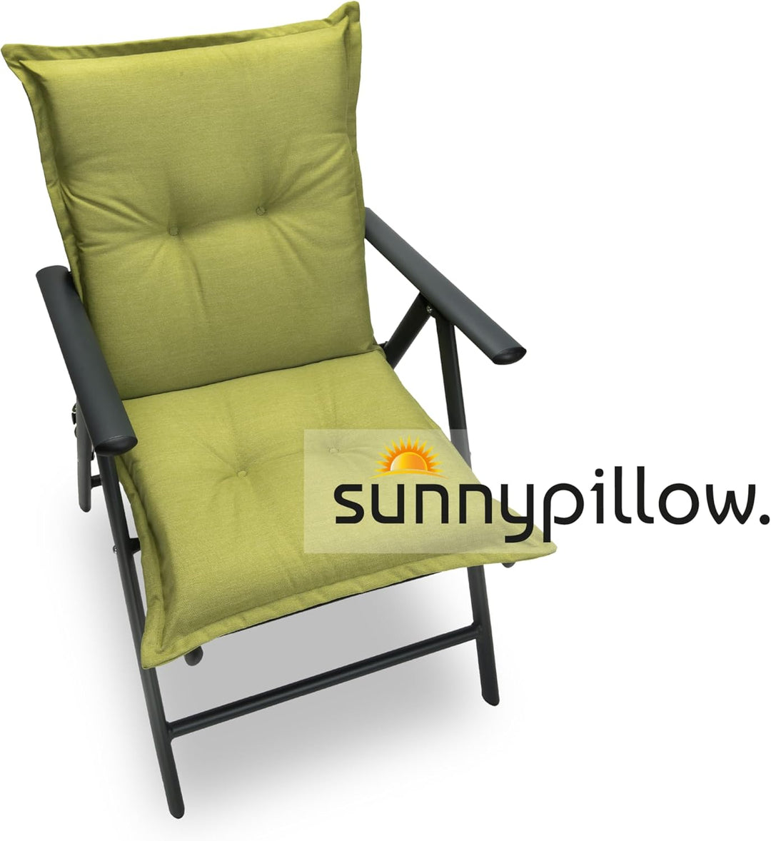 sunnypillow Stuhlauflagen Niedriglehner 100 x 50 (2er Set) - Gartenstuhlauflage Extra Dicke 9 cm - A