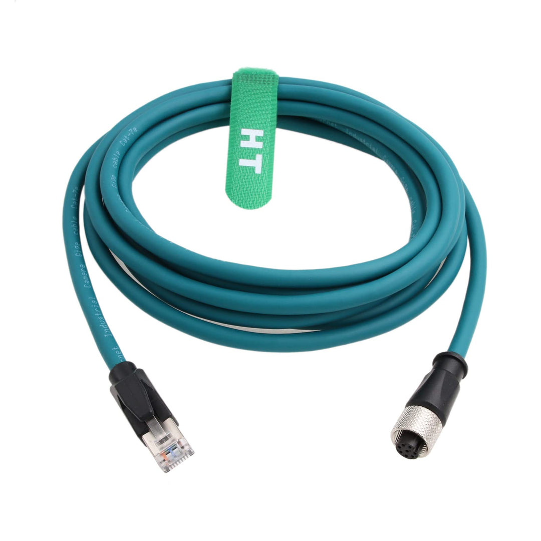 HangTon Ethernet Kabel M12 A-kodiert 8 Pin Buchse auf RJ45 Cat-7e Patchkabel für Industrie Aktor Sen