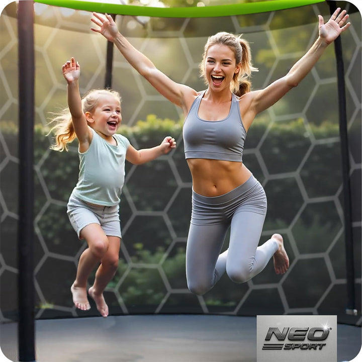 Neo-Sport Trampolin Outdoor Kinder Gartentrampolin Sicherheitsnetz Innen Leiter Gepolsterte Stangen