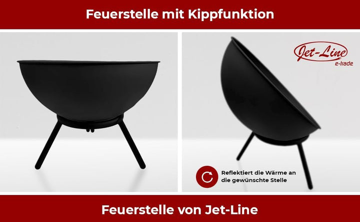 Jet-Line® | Feuerschale NAVARO | Outdoor | Feuerstelle Garten | Terrasse | 60 cm geneigt oder Horizo