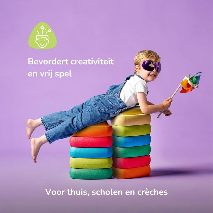 Nattou Blocky Balancesteine für Kinder - Stapelbare Spielsteine - Rutschfestes Sensorisches Spielzeu