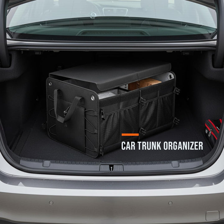 Grosser Auto Kofferraum Organizer mit Deckel – Faltbare Aufbewahrungsbox für SUV und Auto – Wasserdi
