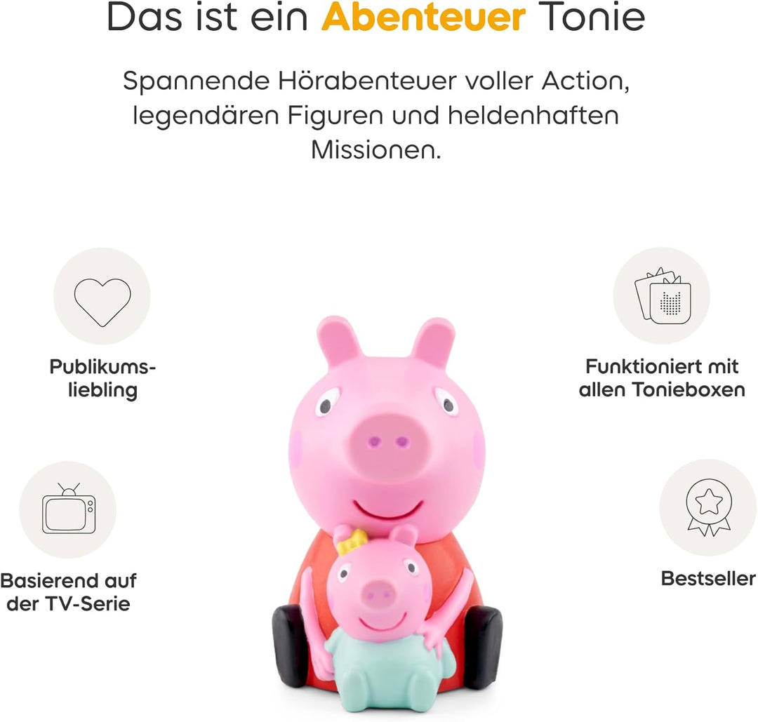 tonies Hörfigur für Toniebox, Peppa Pig – Peppa und das Neue Baby, 6 herzerwärmende Geschichten für
