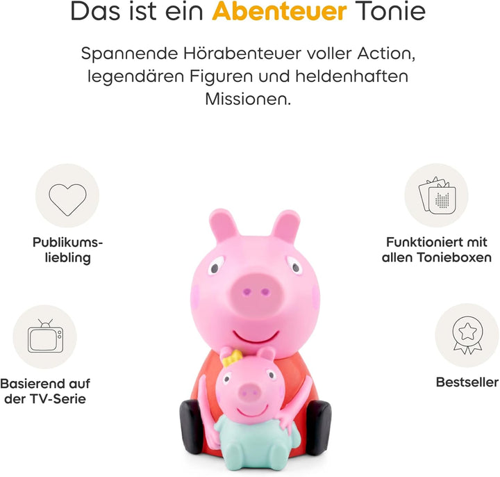 tonies Hörfigur für Toniebox, Peppa Pig – Peppa und das Neue Baby, 6 herzerwärmende Geschichten für