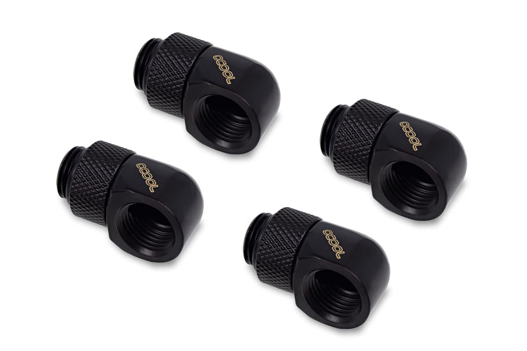 Alphacool 17615 Eiszapfen L-Verbinder drehbar G1/4 AG auf G1/4 IG - 4pcs Set Deep Black Anschluss