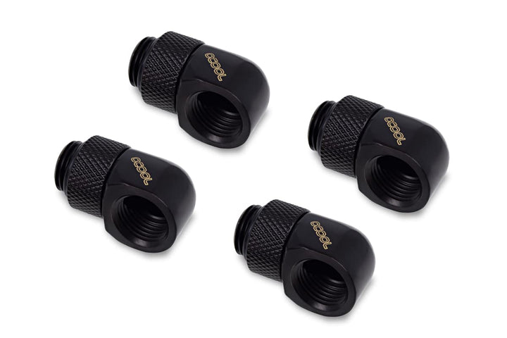 Alphacool 17615 Eiszapfen L-Verbinder drehbar G1/4 AG auf G1/4 IG - 4pcs Set Deep Black Anschluss