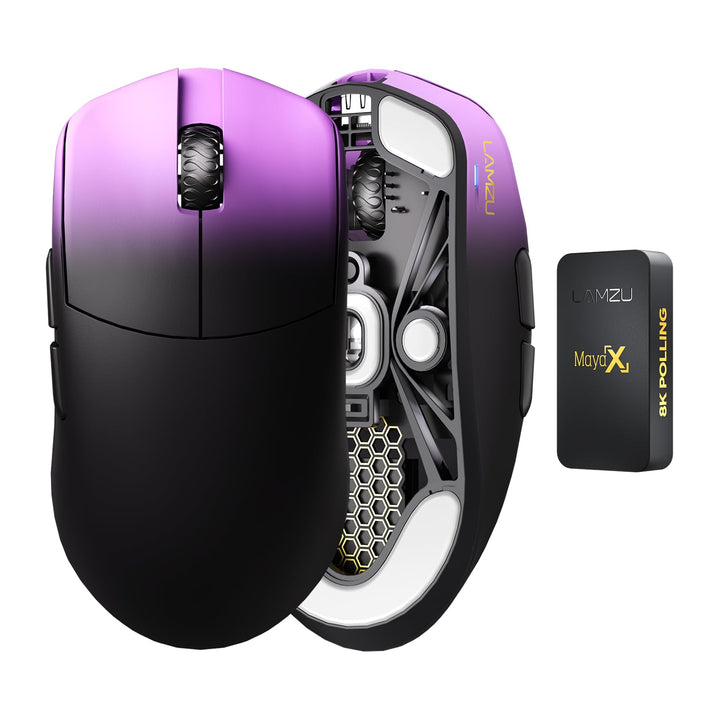 Lamzu MAYA X Kabellose Gaming-Maus, ultraleicht, 47 g, optischer Schalter, max 30000 dpi, symmetrisc