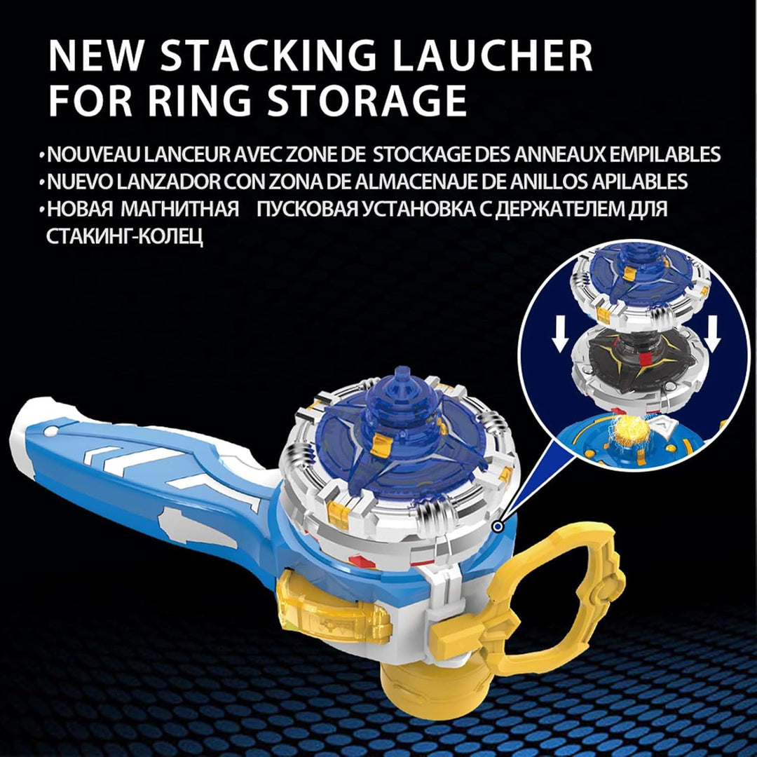 INFINITY NADO Kreisel Battle Arena Set, Battle Tops mit 2 magnetischen Launchern 2 Metallkreisel, Ki
