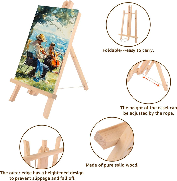 JMIATRY 6Stk Leinwand Ständer 30 cm hoch, Staffelei Tisch, Mini Staffelei Holz Tischstaffelei Holz f