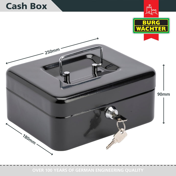 Burg-Wächter CB03GR Geld 5025 Geldkassette, Schwarz, 25,4 cm (10 Zoll) 25,4 cm (10 Zoll) Schwarz, 25