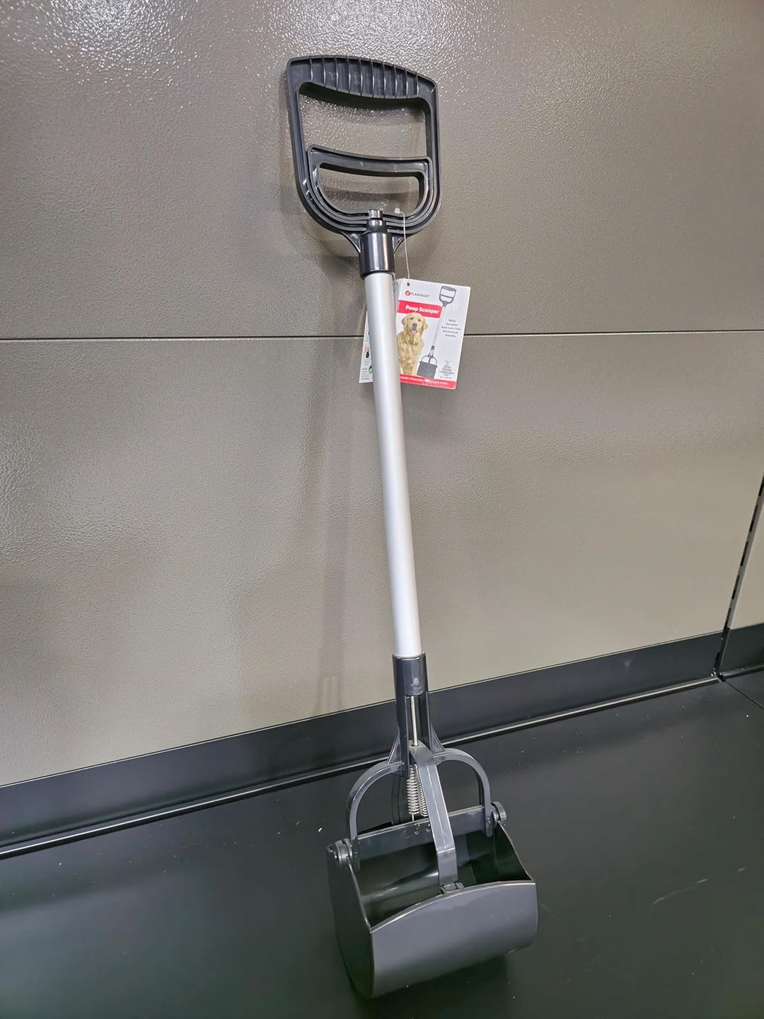 Flamingo Kotschaufel Piper – Grau & Schwarz – 70,5 cm XXL Länge | Hygienische Hundekotentsorgung ohn